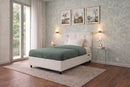 Letto 1 Piazza e Mezza Contenitore Imbottito Similpelle Bianco Boxmax Testata Button Varie Misure