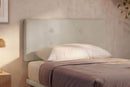 Letto Singolo con Rete Rivestita Similpelle Tortora Tessis Testata Button Varie Misure