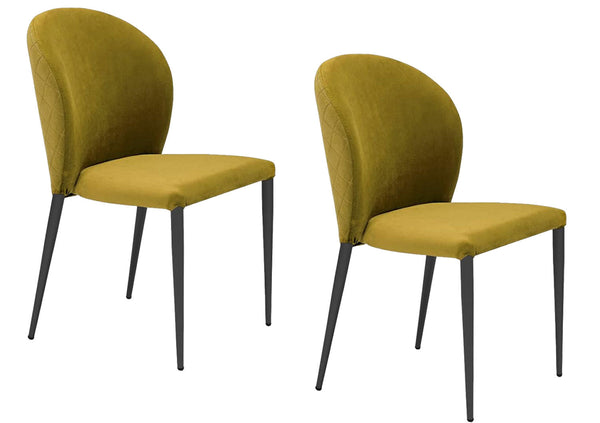 sconto Set 2 sedie Imbottite 45x58x86,5 cm In Tessuto Tiffany Ghibili Lux Senape