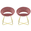 Set 2 Sedie Vintage 58x64x83 cm in Tessuto Effetto Velluto Greta Rosa antico