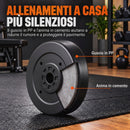 Set Manubri 3-in-1 50 kg 170x25x25 cm con Bilanciere Antiscivolo in Acciaio PP e Cemento Nero      