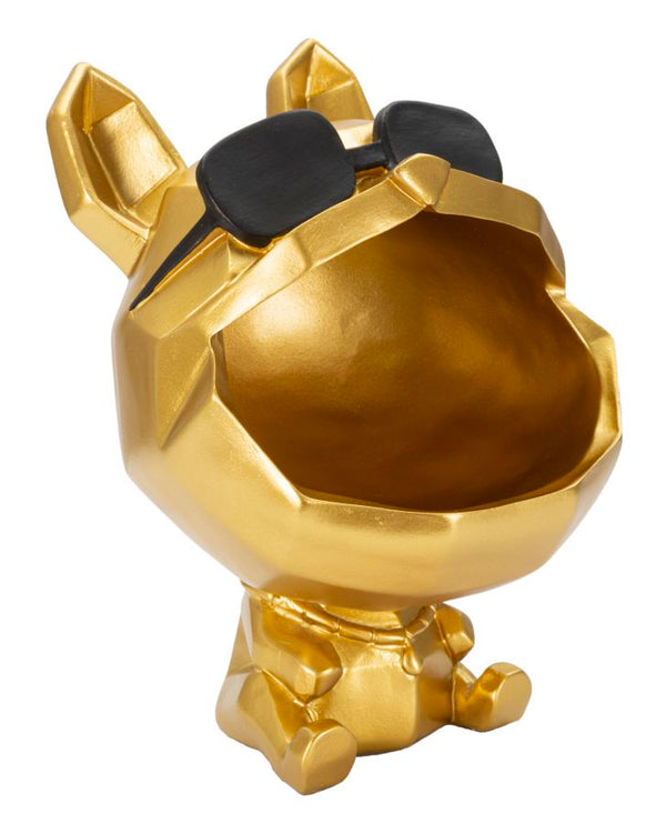 Cane Svuota Tasche 17x23,5x17 cm in Poliresina Oro/Nero prezzo