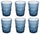 Ensemble de 6 verres Acqua Nobilis en verre bleu Villa d'Este Home Tivoli