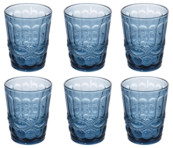 Ensemble de 6 verres Acqua Nobilis en verre bleu Villa d'Este Home Tivoli sconto