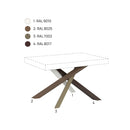 Tavolo Allungabile 130/390x90 cm Volantis Cashmere Gambe Multicolore 4/C      
