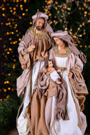 Statuina Natalizia Natività con Base 47 cm in Resina Marrone