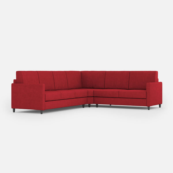 Canapé d'angle Karay 6 places 281x241x85 cm en tissu rouge sconto