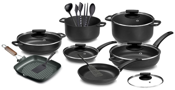 acquista Batterie de cuisine 18 pièces en aluminium moulé antiadhésif Olympia Supreme