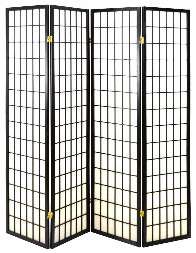 Separè Divisorio in Carta di Riso 4 Ante Nero