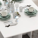 Tavolo Pieghevole Salvaspazio per 6 Persone con Ruote Bianco  