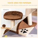 Albero Tiragraffi per Gatto marrone 36x36x44 cm 
