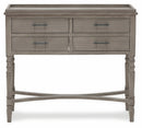 Consolle 4 Cassetti 90x38x78 cm in Legno Soriani Tortora Anticato