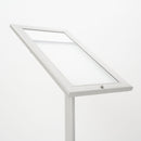 Espositore a Leggio con Piantana 29x47,7x2,3 cm in Alluminio con Led Porta Menù Silver