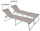 Lot de 2 Chaises Longues de Jardin Pliantes 220x59x39 cm en Aluminium et Textilène Taupe