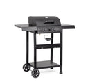 Barbecue a Gas 2 Bruciatori 97,5x49x99h cm Accensione Piezoelettrica in Acciaio Louis Nero