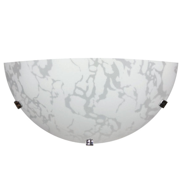 acquista Applique 1xE27 Crochets Chrome Plaque Verre Blanc Décoré Marbre E-Energy Maida