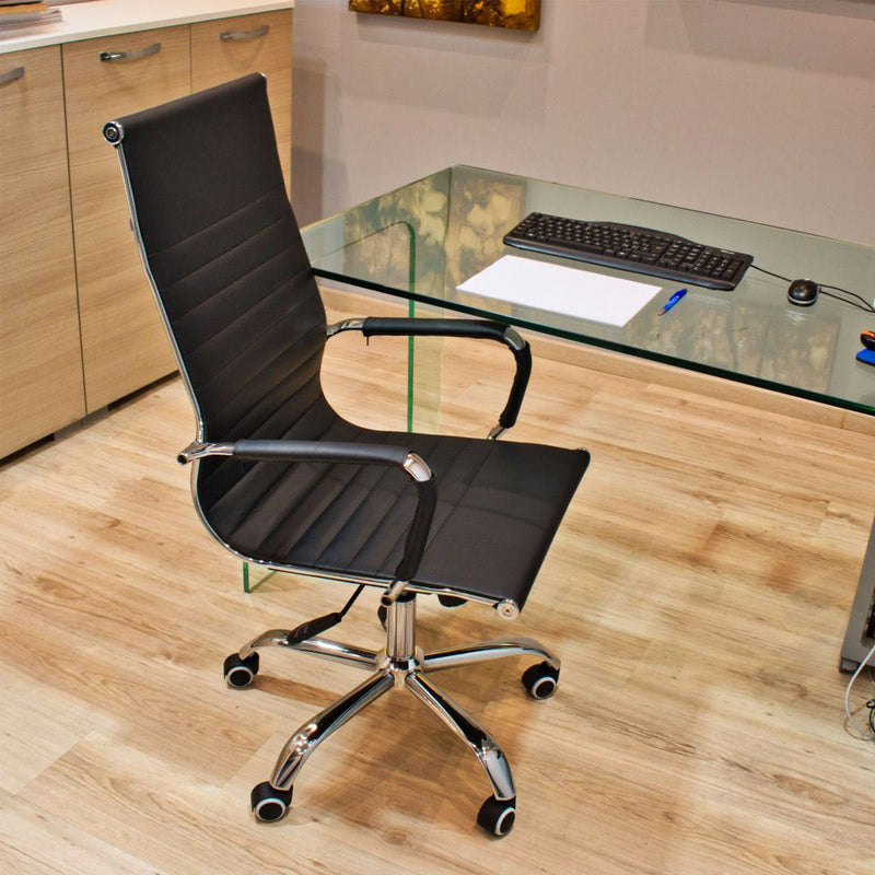 Sedia Poltrona Presidenziale da Ufficio in Similpelle Itamoby Lux a Nera