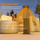 Stufa a Pellet da Esterno Potenza 6,86Kw con Base Antiscivolo Tubo in Vetro e Rete in Metallo Nero      