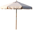 Ombrellone da Giardino 3x3 m Palo Ø48 mm in Legno e Poliestere Impermeabile Ecrù