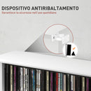 Scaffale Porta CD 58x24x124,5 cm con 6 Ripiani Regolabili Capacità di 360 CD/185 DVD Bianco      