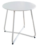 Tavolino da Gardino Ø45 cm in Ferro Epoxy Vorghini Bianco