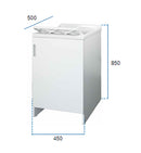 Mobile Lavatoio 1 Anta in Nobilitato 45x50x85 cm Vasca in PP con Asse in Resina e Kit di Scarico Bianco  