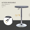 Tavolino da Bar Ø63 cm con Altezza Regolabile 