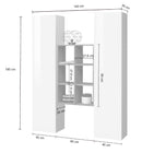 Parete Attrezzata Soggiorno 140x30x180 cm Maruska n°22 Bianco Lucido