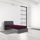 Lenzuolo Sotto con Angoli ed Elastico Tinta Unita Prugna