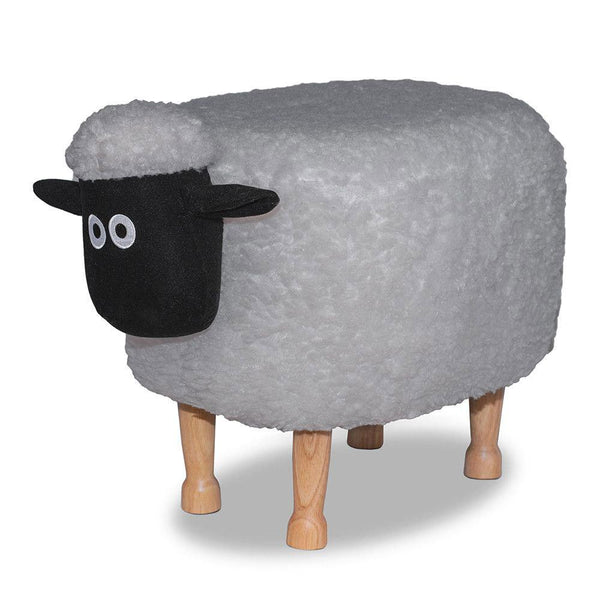 Tabouret Pouf Repose-Pieds pour Enfants 63x36x42 cm Mouton Gris Divina Home prezzo