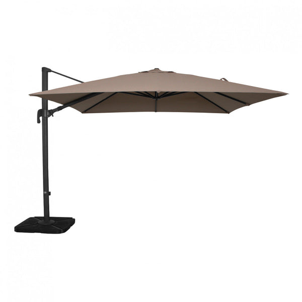 Nettuno Lux Parasol de jardin décentralisé 3x4m en aluminium noir avec serviette gris tourterelle sconto