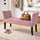 Panca Fondoletto Ingresso 111x40x60 cm con Piedi in Legno e Rivestimento Velluto Rosa