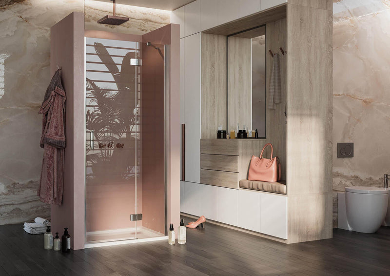 Porta Doccia 1 Anta Battente in Cristallo Trasparente 6mm H190 Fosterberg Herning Varie Misure