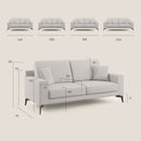 Divano 2 Posti 166x95x91 cm in Tessuto Beige