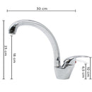 Rubinetto Lavello Cromato Lucido in Acciaio girevole 360°