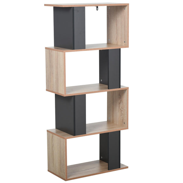 acquista Bibliothèque moderne 4 étagères 60x30x136 cm en chêne et aggloméré gris