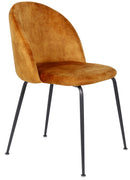 Set 4 Sedie Imbottite 45x55x79 cm in Velluto Caramello