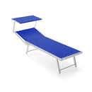 Lettino da Giardino Rimini T 181x61x38 cm Schienale Regolabile 2 Posizioni in Textilene Blu      