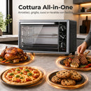 Fornetto Elettrico Ventilato 32 L 1500 W 52,8x38x35 cm con Controllo Temperatura Girarrosto e Timer Nero      