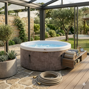 Vasca Idromassaggio Spa Cocoon Smontabile Trasportabile Gonfiabile Ø180x65 cm in PVC Marrone