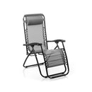 Sedia Sdraio da Giardino Gran Relax 88x65x110 cm in Textilene Grigio     