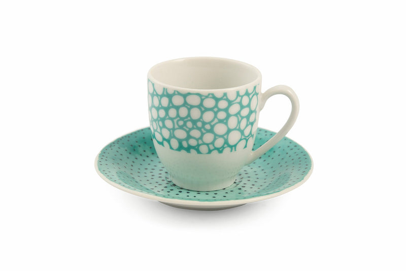 Set 6 Tazzine Caffè con Piattino in Porcellana Villa d'Este Home Tivoli Marea