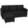 Divano Letto con Chaise Longue 192x148x86 cm con Vano Portaoggetti a Scomparsa Effetto Lino Grigio Antracite