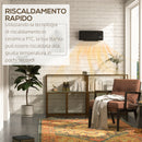 Termoventilatore da Parete Oscillante 54,5x12x21,5 cm in ABS Nero