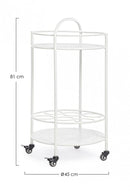 Carrello con Porta Bottiglie Burton Bianco in Metallo