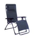 Sedia Sdraio Reclinabile Pieghevole 73x110x80 cm Versilia in Ferro e Tessuto Imbottito Nero