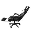 Sedia da Gaming Ergonomica 64x53x122-133 cm con Poggiapiedi in Similpelle Bianco