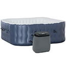 Vasca Idromassaggio da Esterno Gonfiabile Riscaldata 180x180x68 cm 930 Litri Blu Scuro