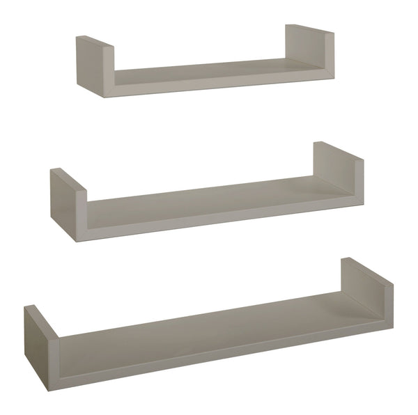 Set 3 Mensole da Parete 60-50-40x15,5x8 cm in Fibra di Legno Calamita Marrone Talpa prezzo