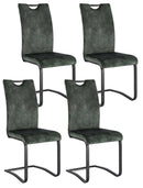 Set 4 Sedie 42x56x102h cm Kenneth Velluto Verde Scuro 